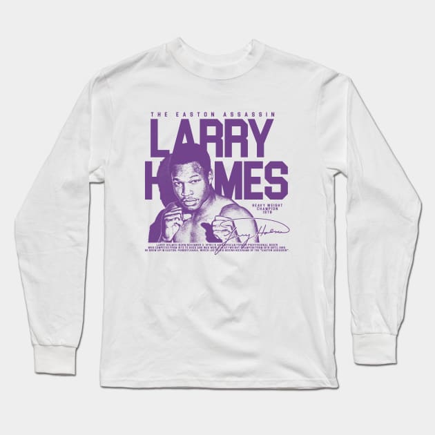 Larry Holmes - Purple Long Sleeve T-Shirt by Bingung Mikir Nama Design